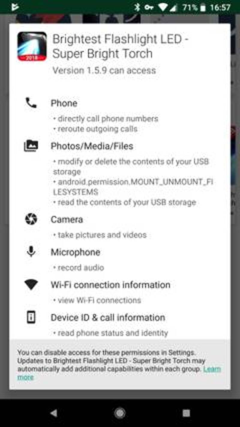 Flashlight Permissions 2